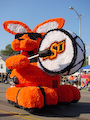 The 'Orange Power Bunny,' a take off of the Energizer Bunny in keeping with the parade theme, 'Forever Orange'.